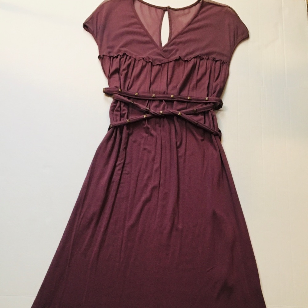 Avon Mesh Top Goddess High/Low Rise Dress with Studded Belt Size L